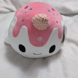 Pink and White Narwhal Tasty Peach Plush Ice Cream Toy